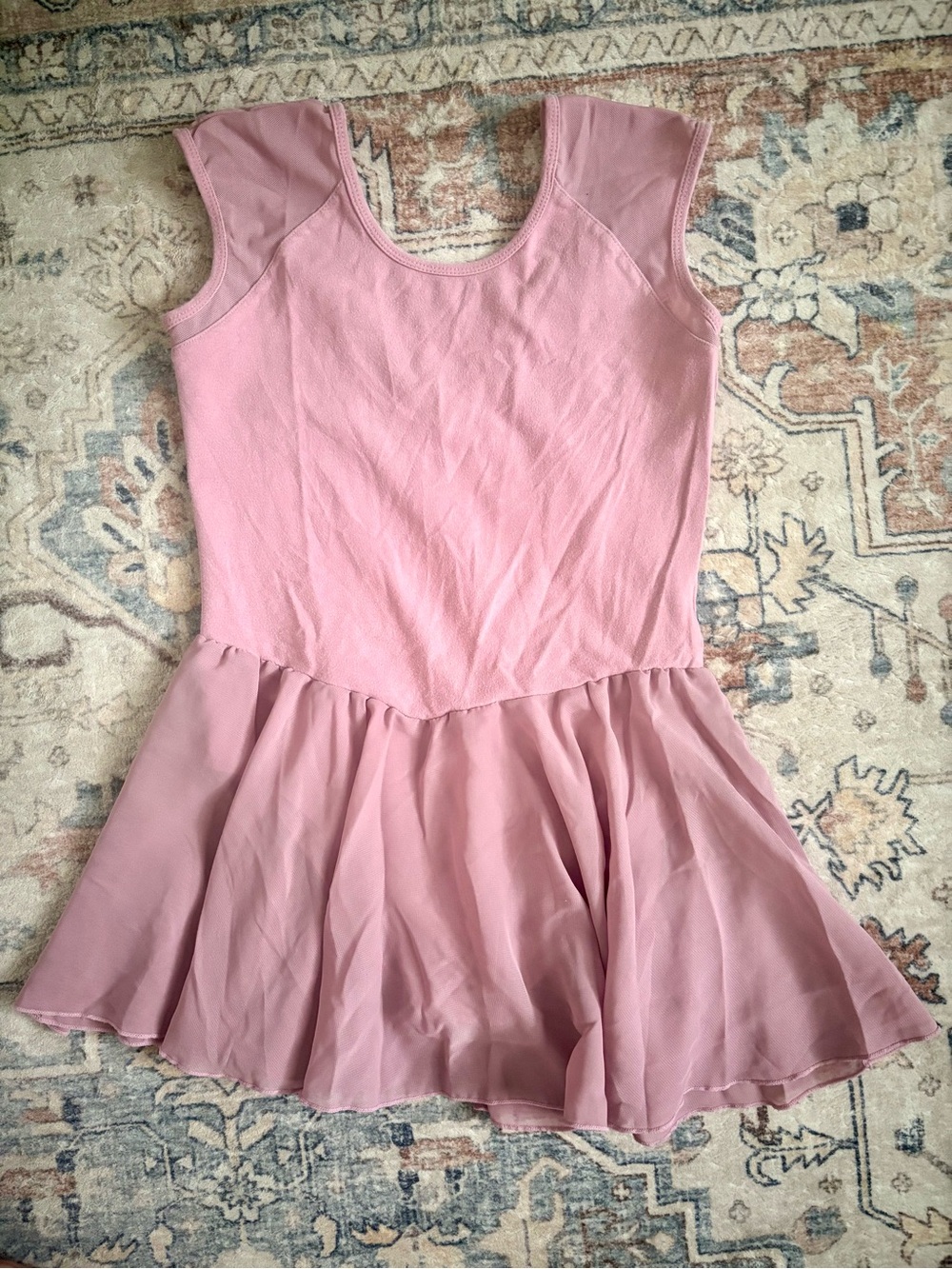 Girls' Pink Ballet Dress with Chiffon Skirt